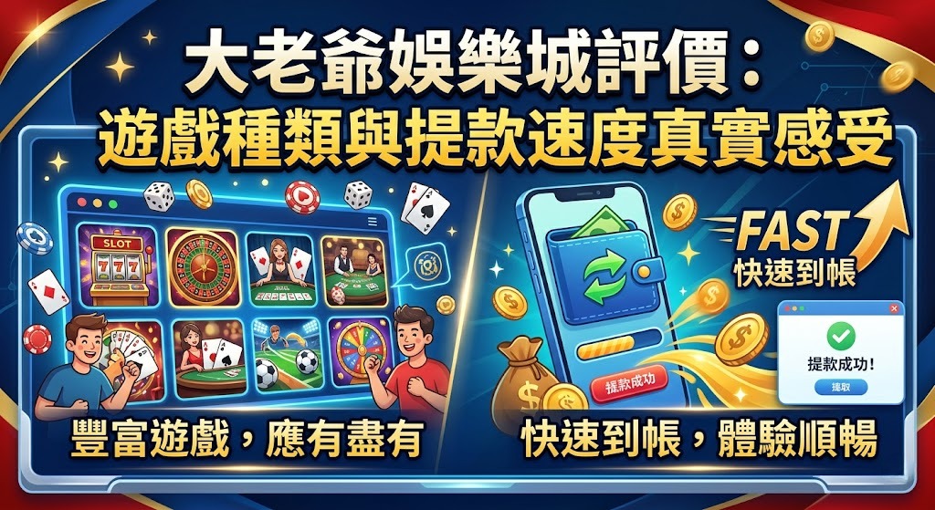 立即查看大老爺娛樂城真實真實評價，掌握出金速度與遊戲心得