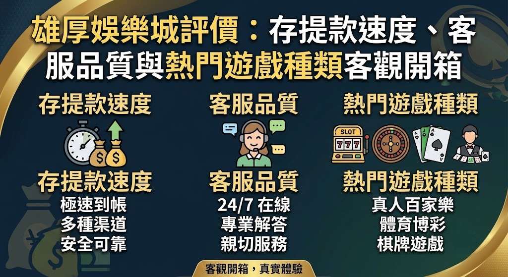 新手上路必看，馬上點我解鎖雄厚娛樂城完整開箱與獨家優惠！